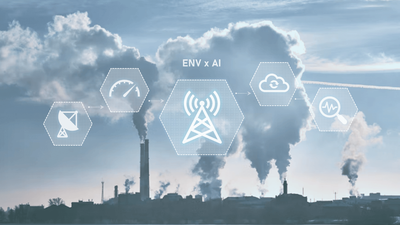 以AI與物聯網監控環境污染之圖示流程 / Data-driven air pollution monitoring using AI and IoT